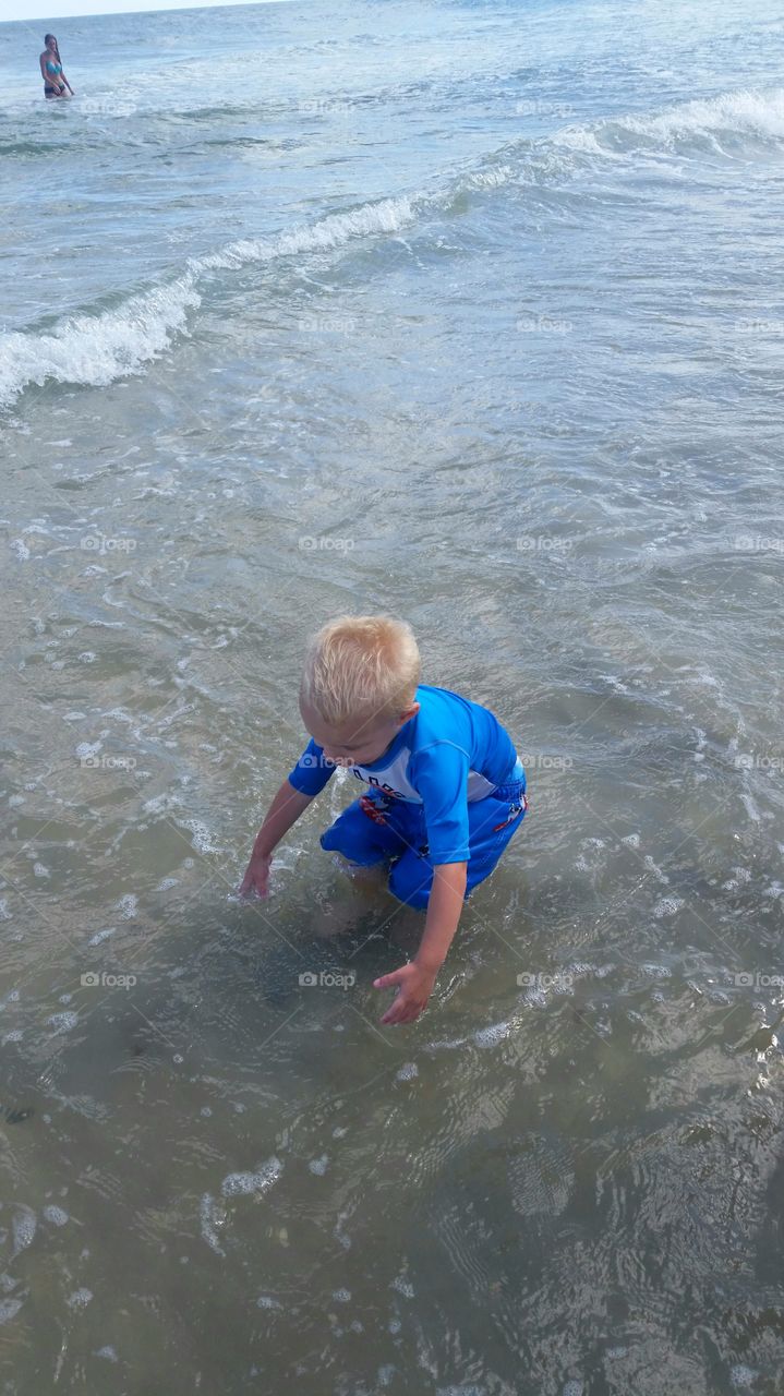 Playing in the surf