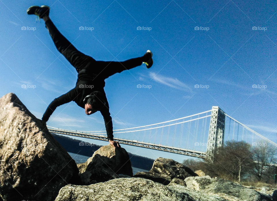 Handstand Hudson River