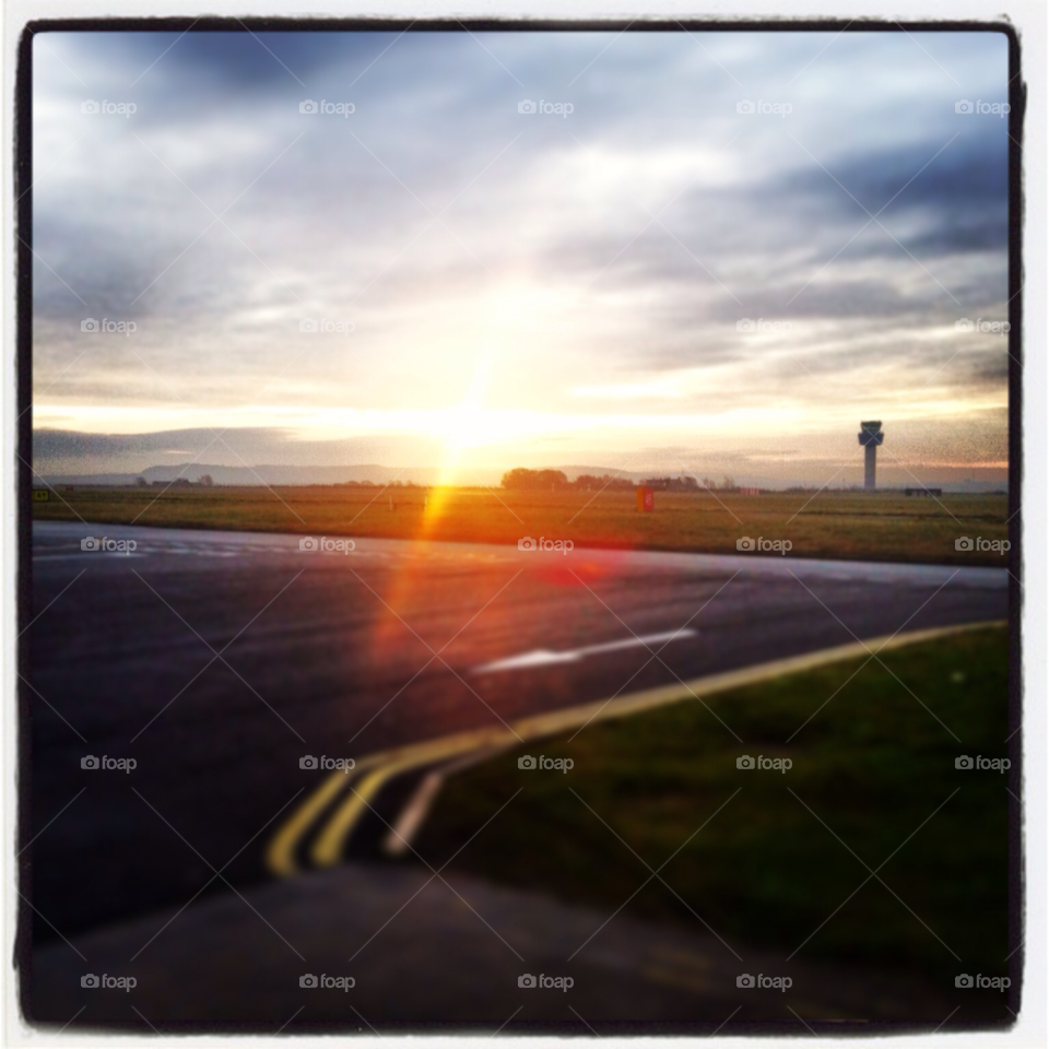 clouds airport skyline sunrise by joshhag89