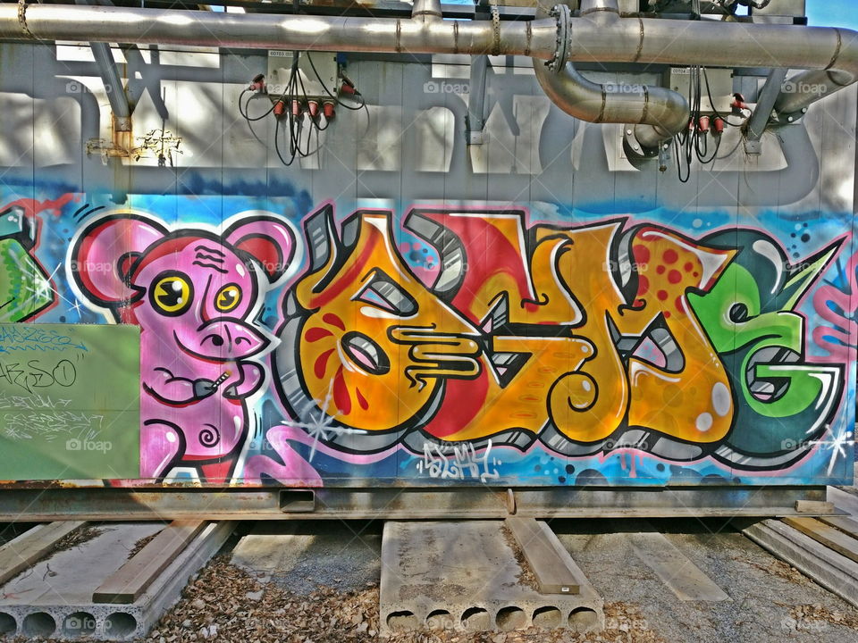 Graffiti, Train, Railway, Railroad Track, Locomotive