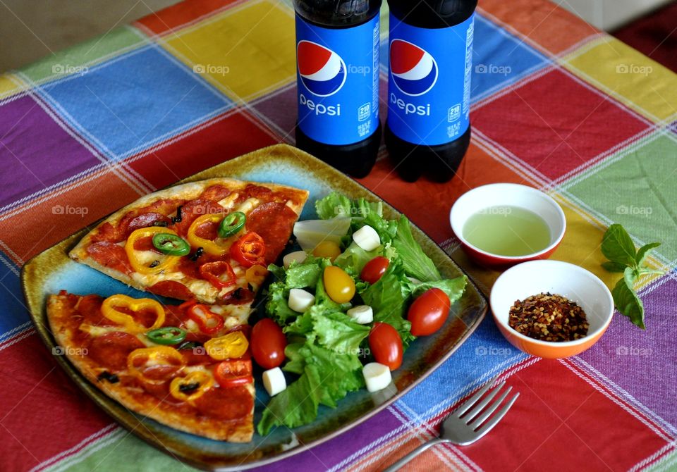 Pizza and Pepsi