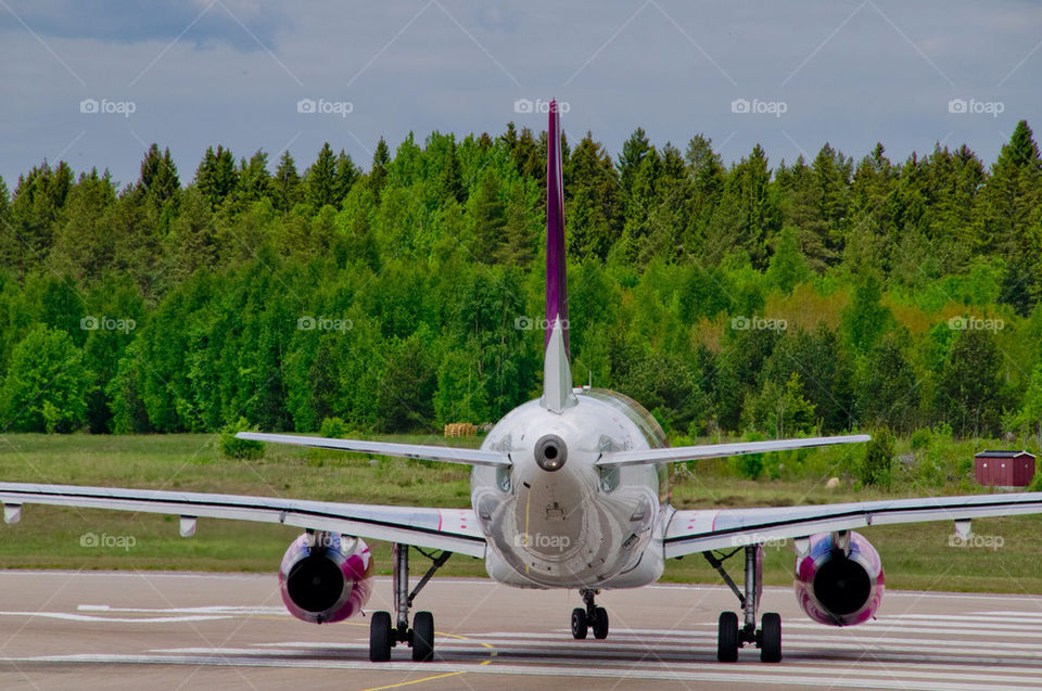 sweden forest airplane airport by sergiusz