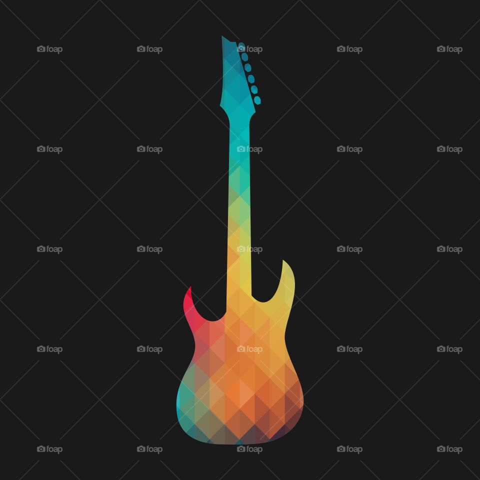 electrical guitar rainbow illustration