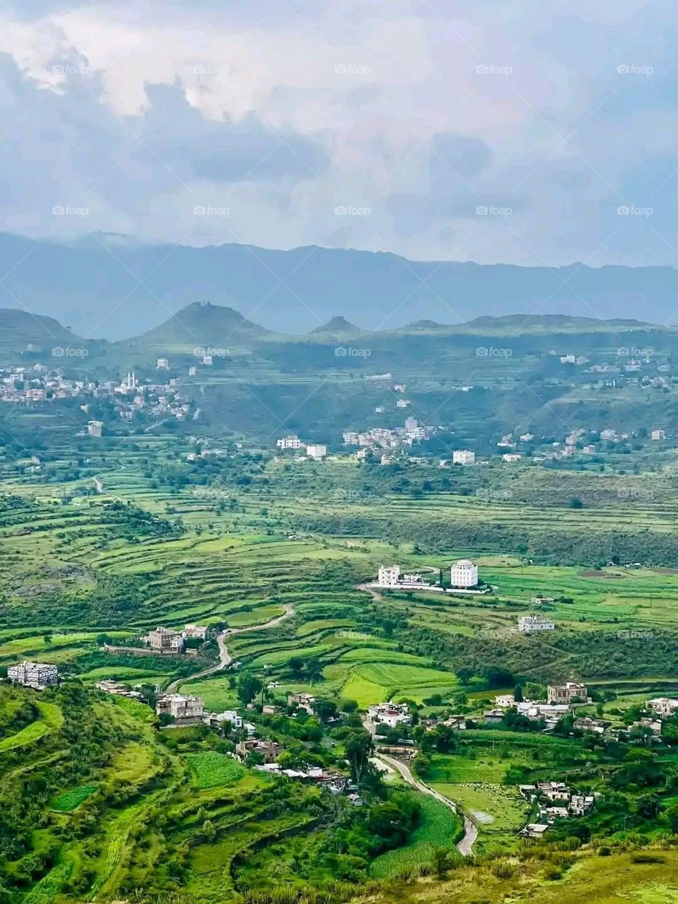 Glory be to God, the magnificent and picturesque view and the natural green trees are a view that is nothing more wonderful than it