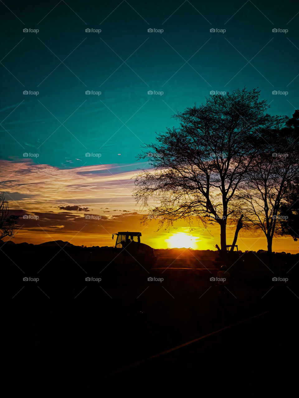 The setting of the sunset