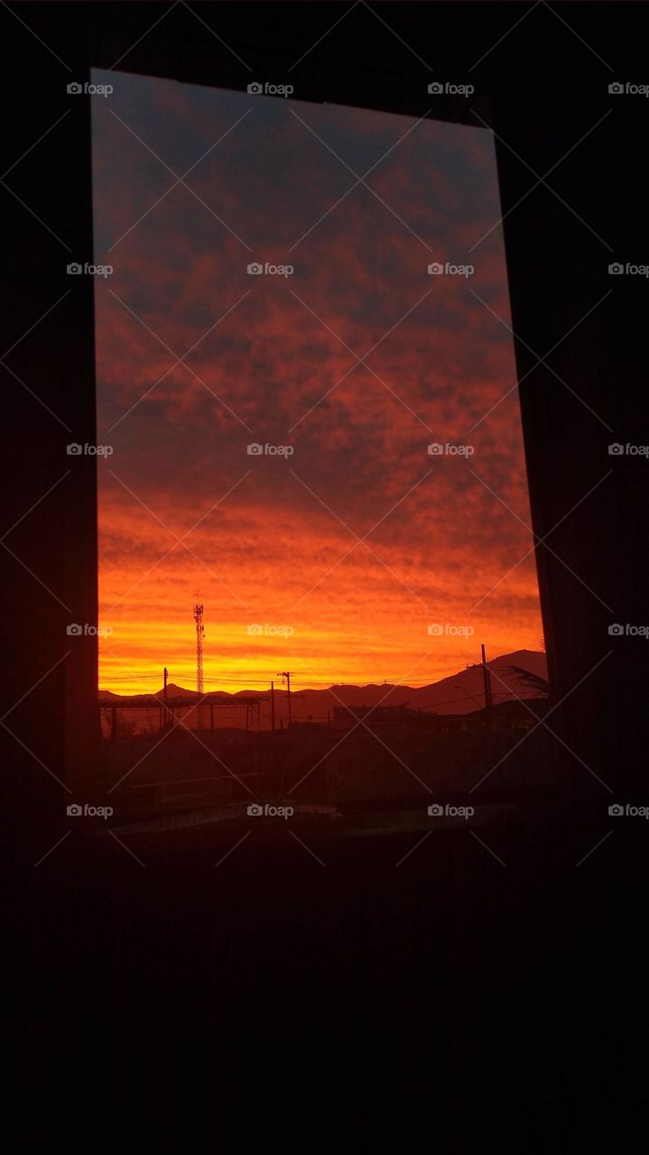 beautiful sky on the windows