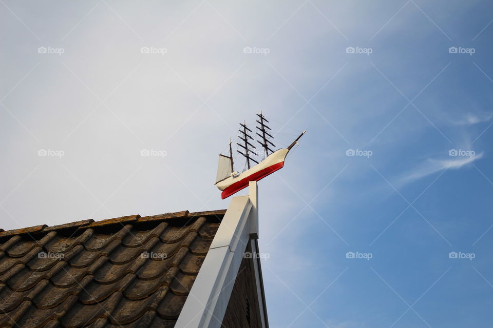 Ship on roof.