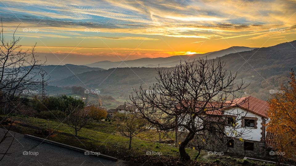 Sunset in the region of La Vera, Cáceres 