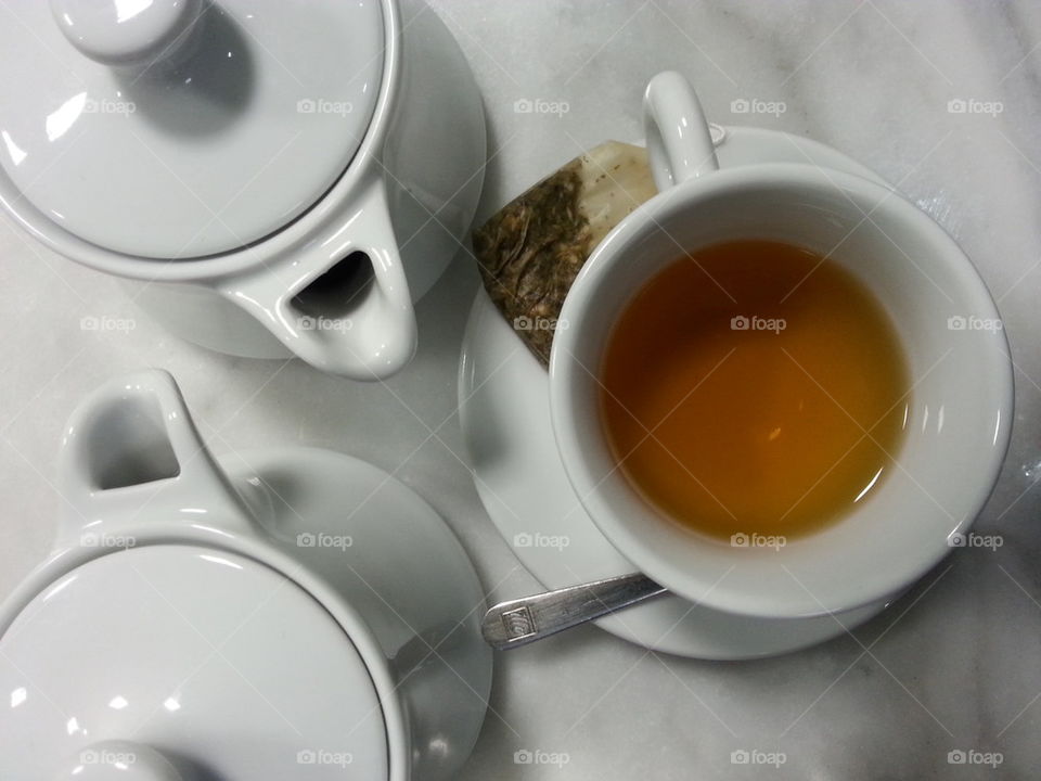 cup of tea on table white teatime