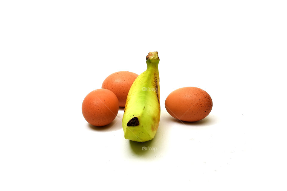 fresh banana fruit and egg