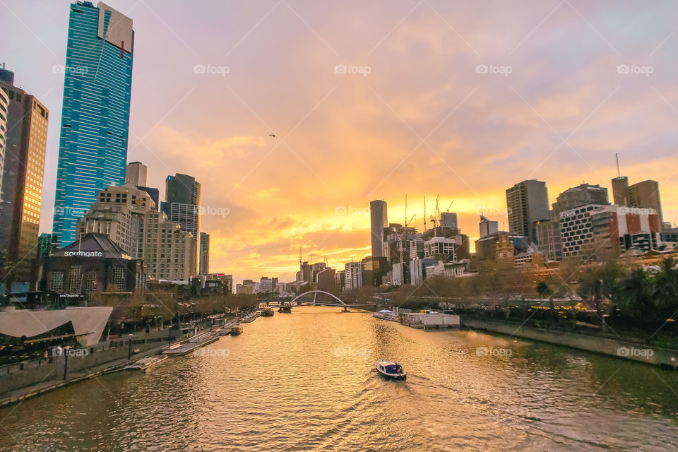 Sunset over Melbourne 