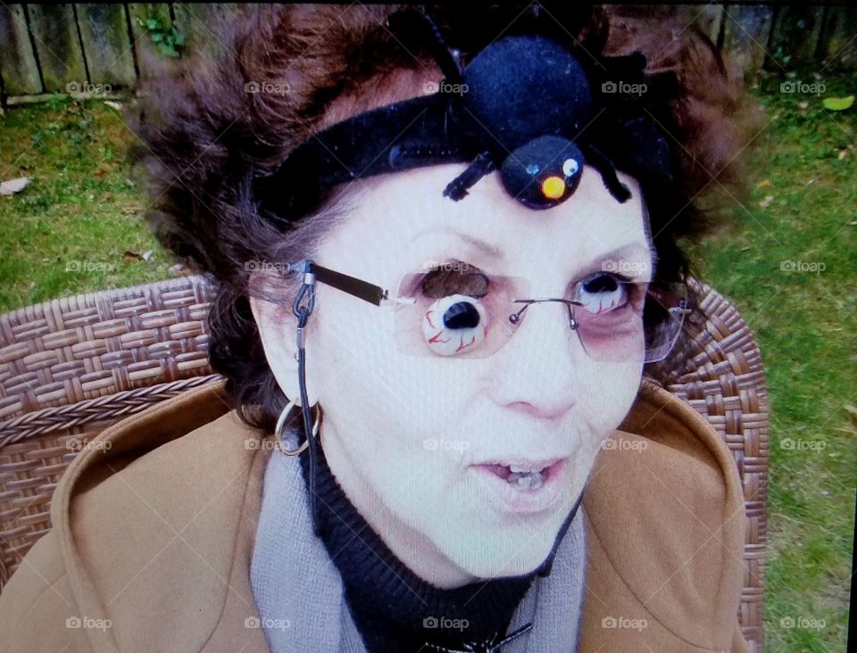 Girl with Halloween face.