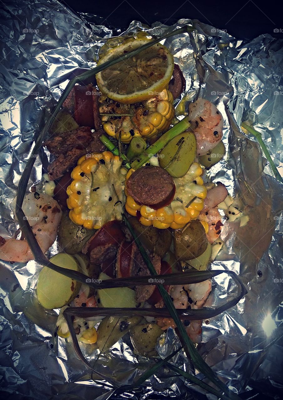 shrimp packet. our lunch