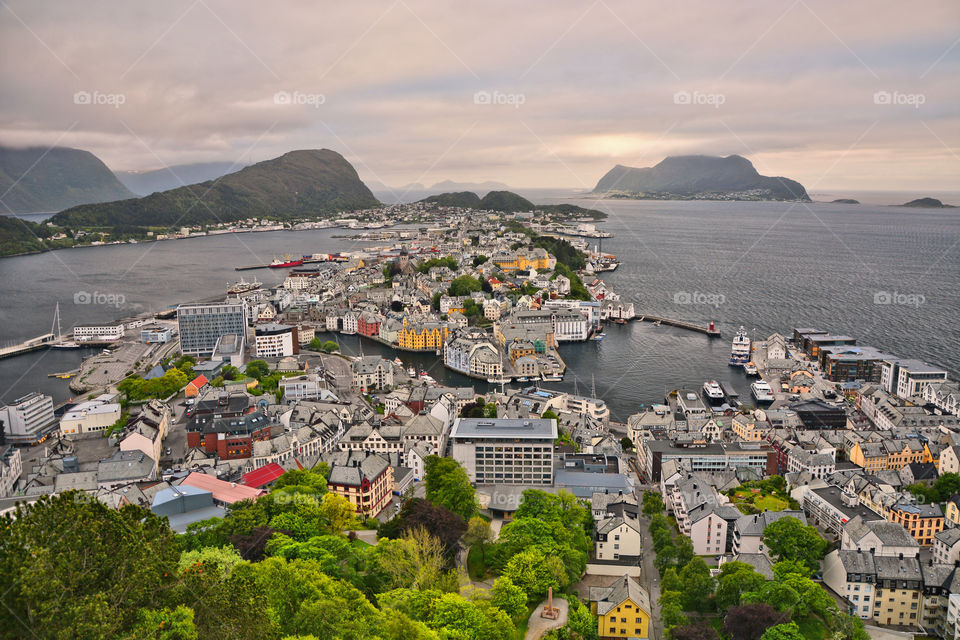 High angle view of alesund