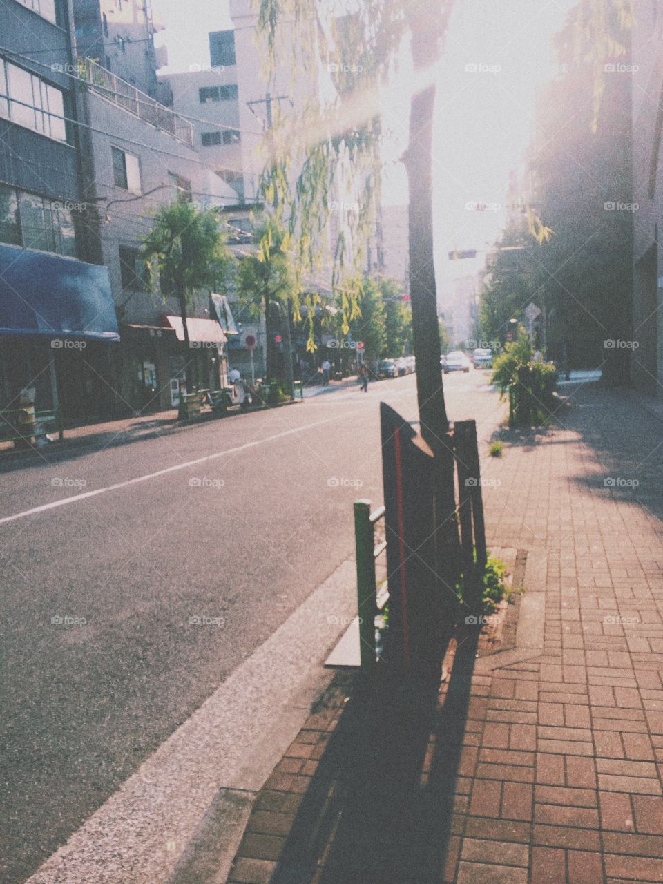 Tokyo glow. A Tokyo street in the morning light