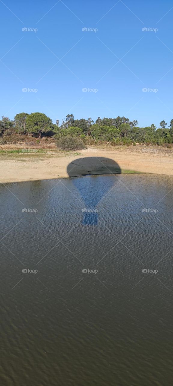 Flying over the water