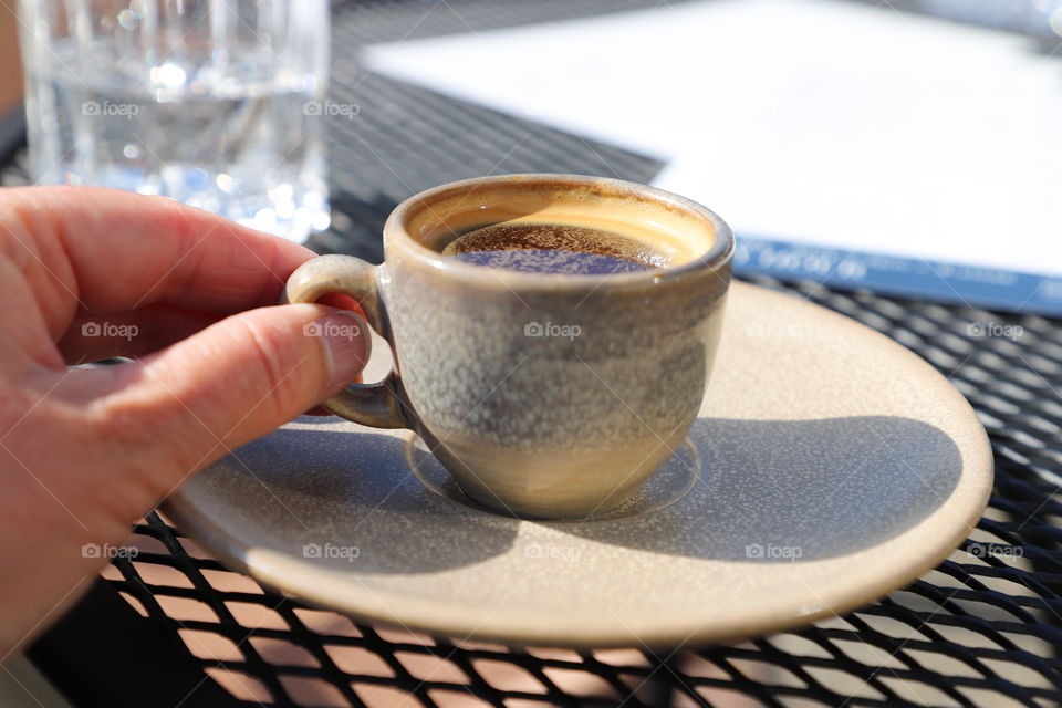 Espresso on tabletop 