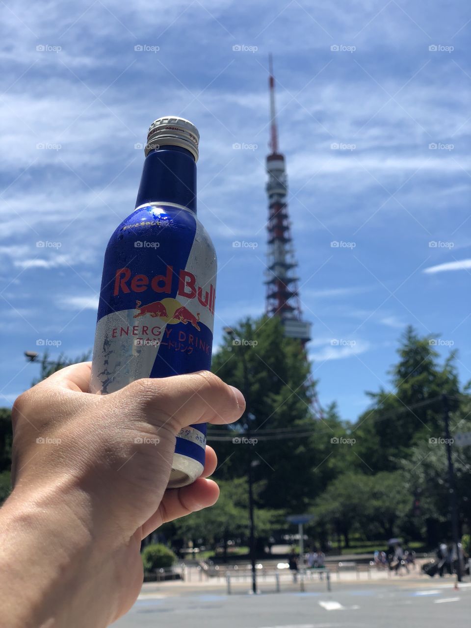 Enjoying a Japanese Red Bull in Tokyo 