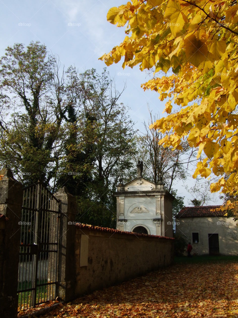 fall at the cemetery