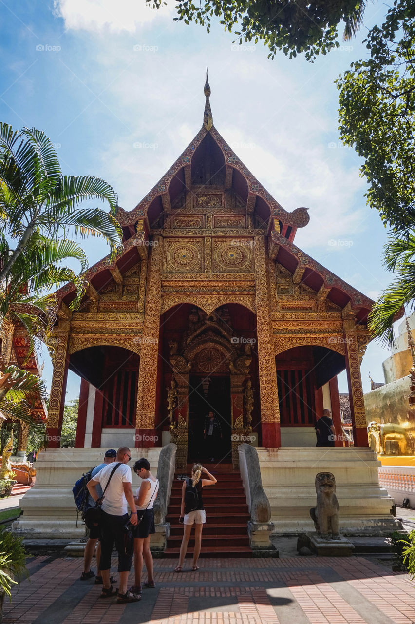 Small temple in Wat Phra Singh complex in Chiang Mai, Thailand 