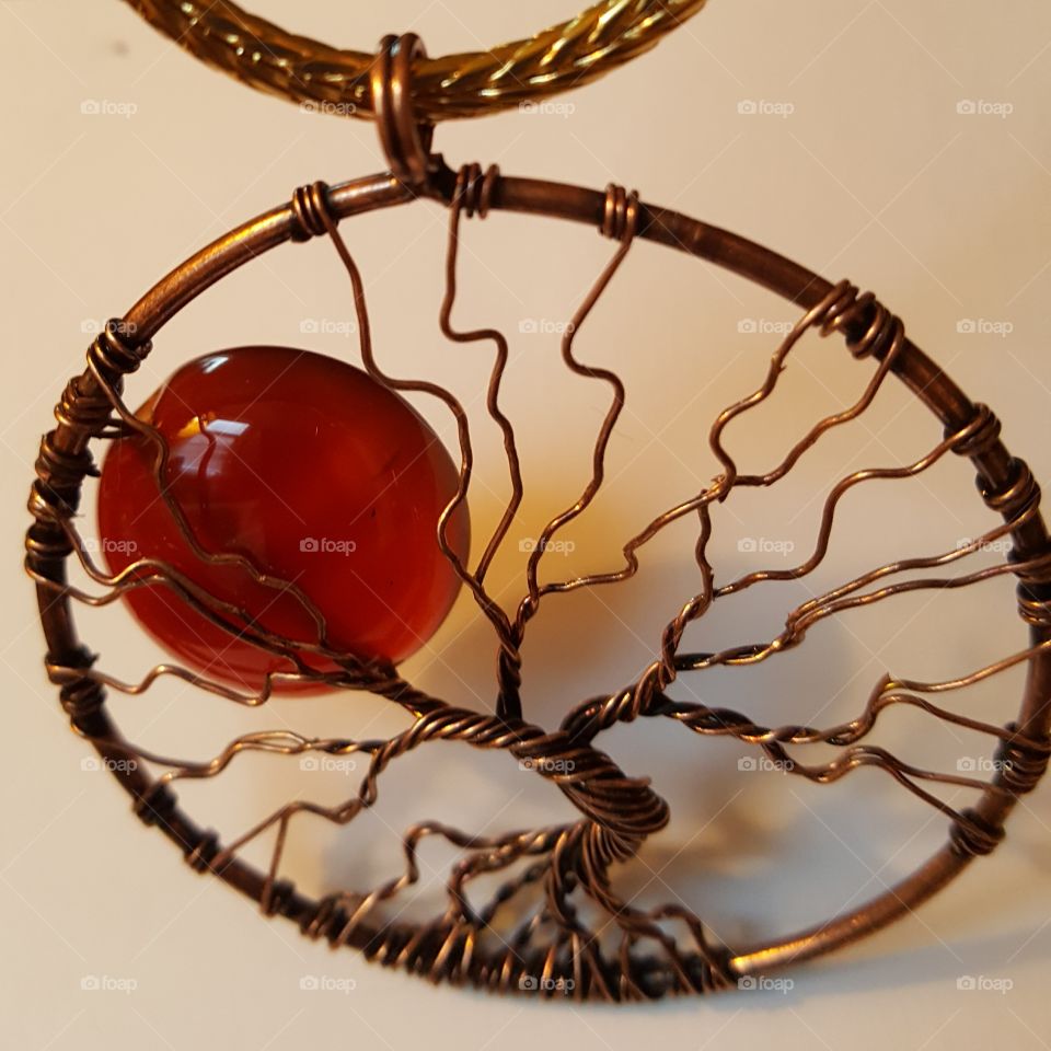 Tree of Iife necklace with gemstone "moon."