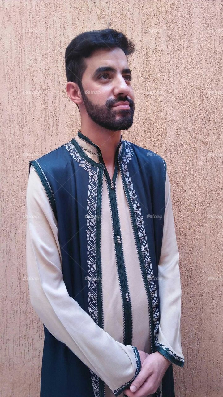 A handsome man with traditional clothes