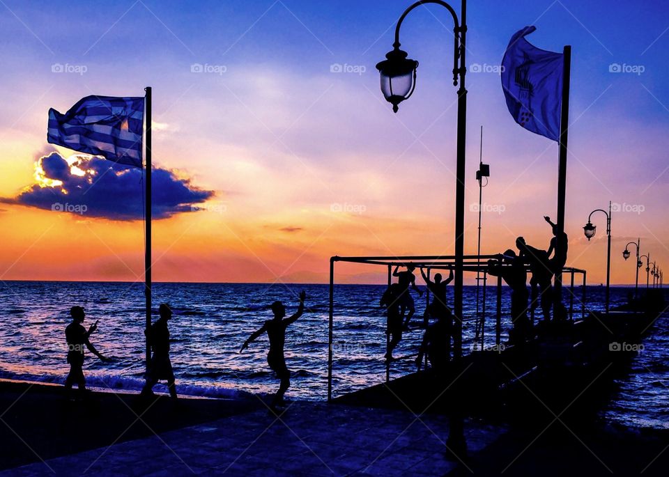 Silhouettes at peraia thessaloniki 