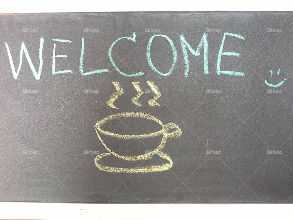 Welcome message and coffee