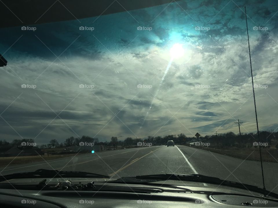 Sun peeking through the clouds 