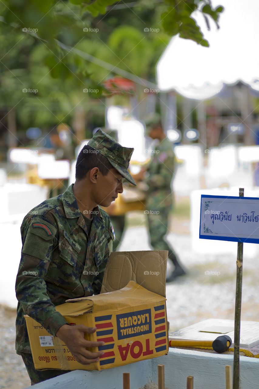 Thai soldier on duty 