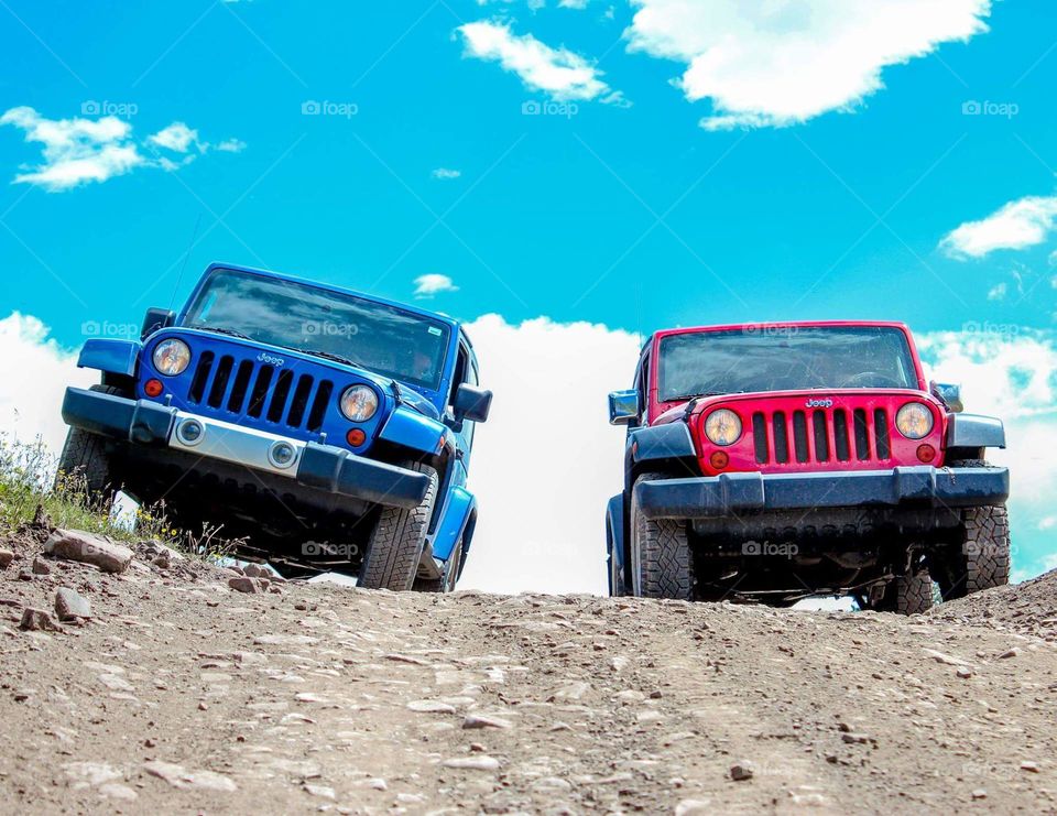 Jeeps atop the mound