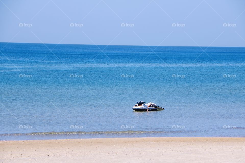 Beautiful weather and colors at haifa beach.