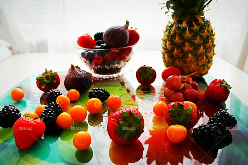 fruits and berries.