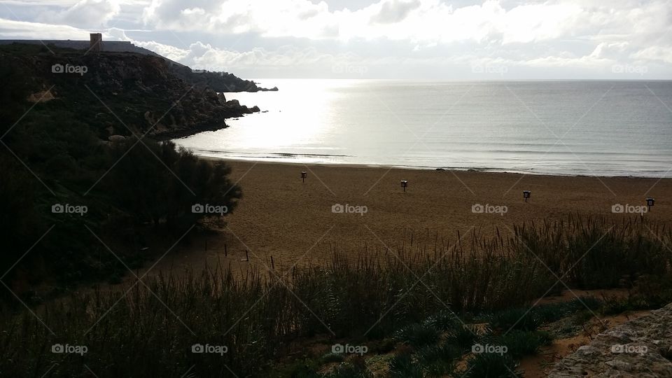 early morning beach view