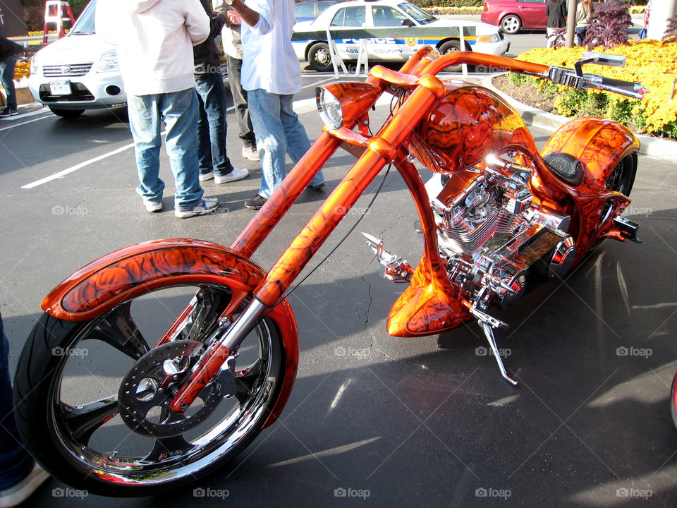 orange design motorcycle chopper by vincentm