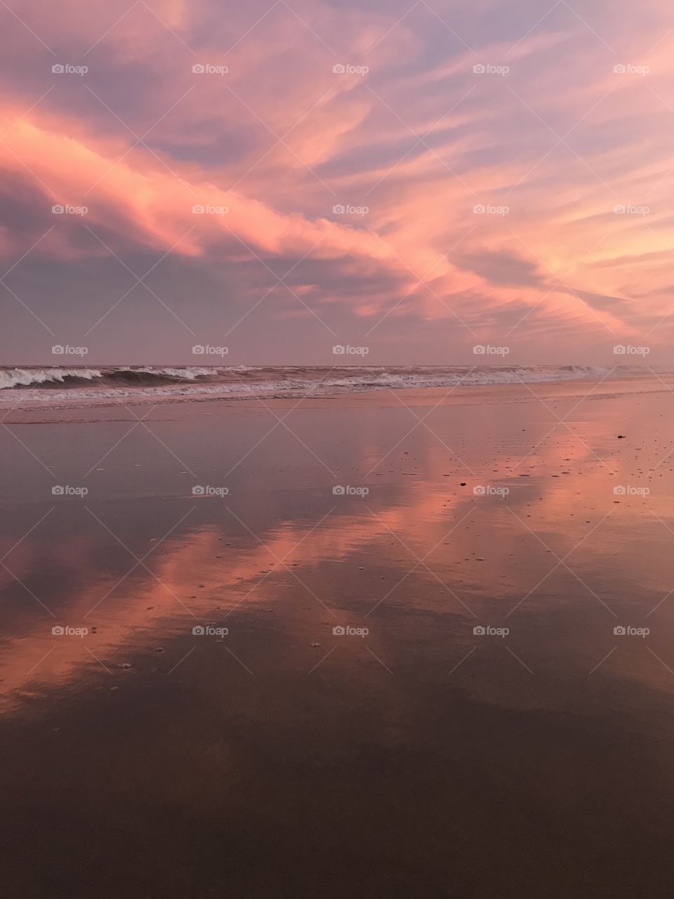 Vanilla sky sunset on the beach
