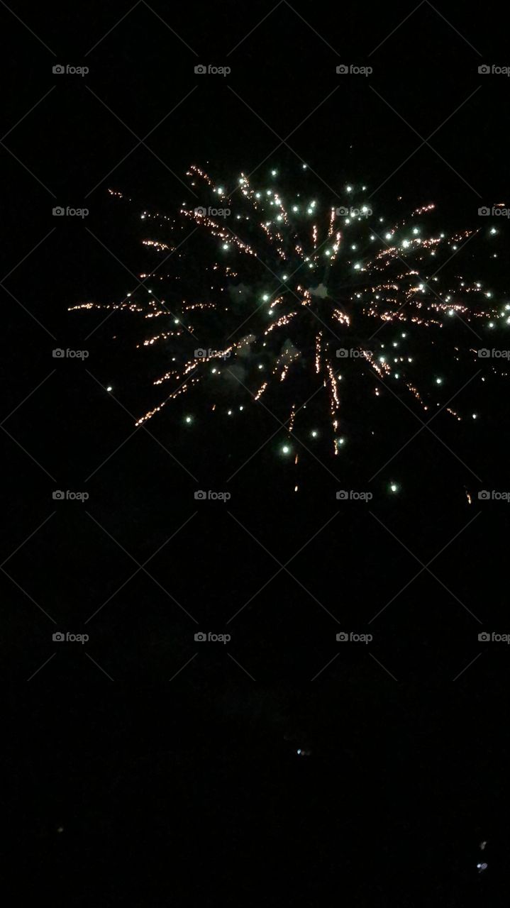 A dark sky filled with fireworks