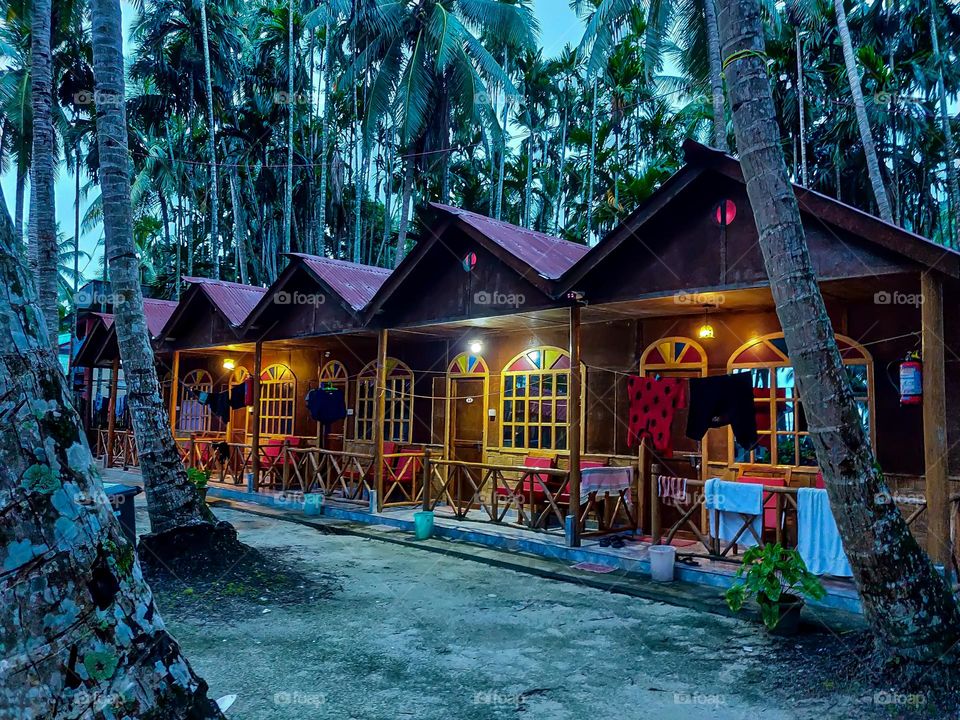 Morning capture before sunrise of this beautiful hut villas at Havelock island