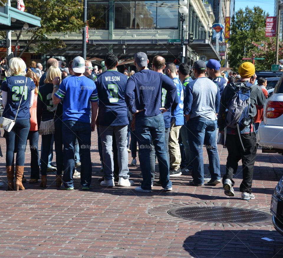 Washington State Seahawks fans gather before the game