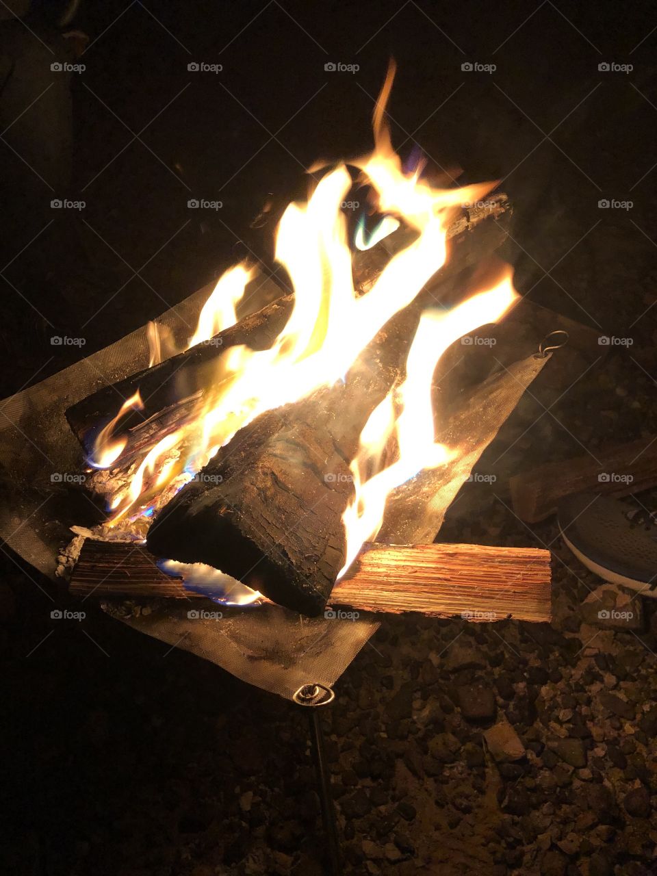 Campfire in the desert