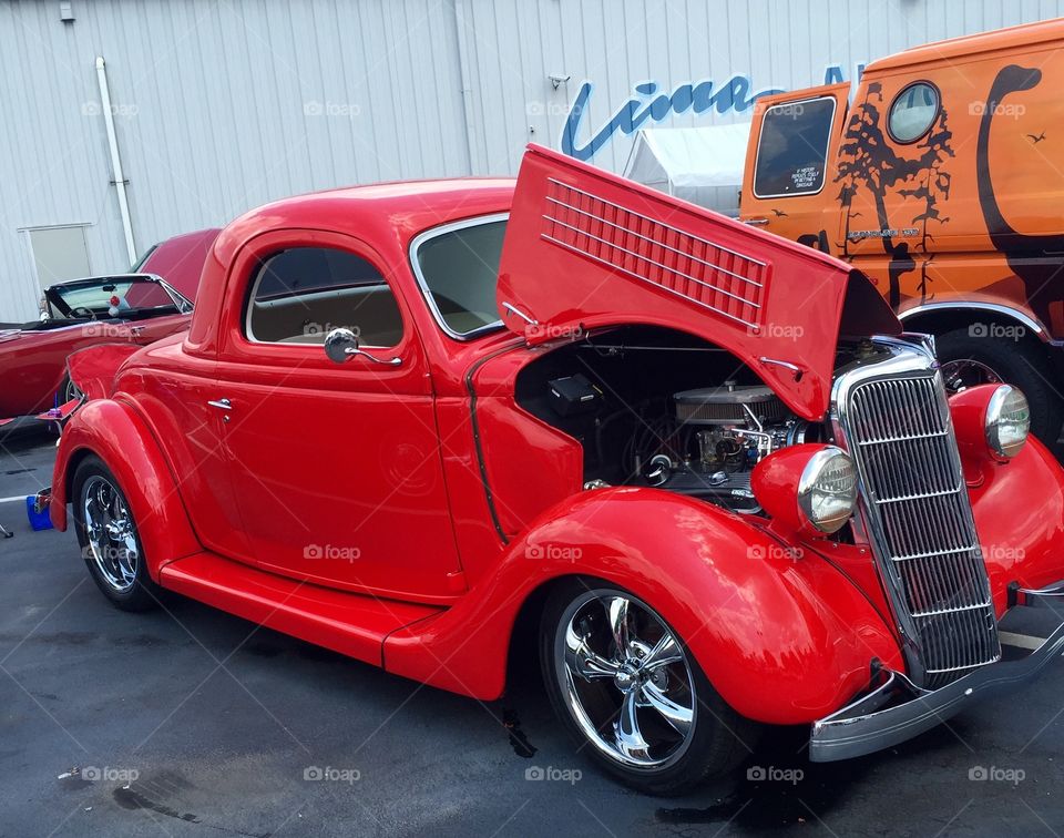 Red vintage coupe