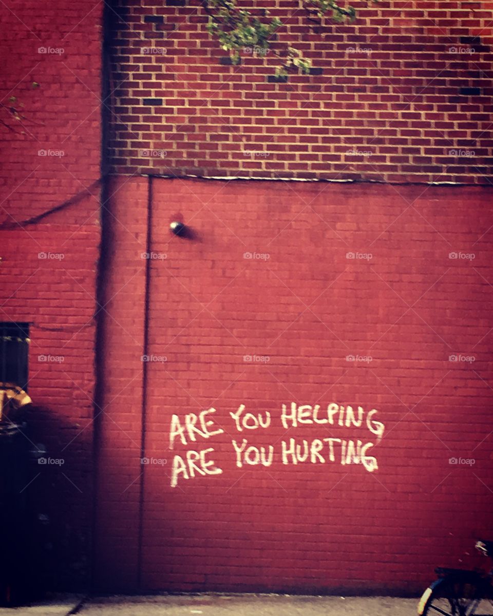New York Street Art - Are You Helping? Are You Hurting? - Manhattan 