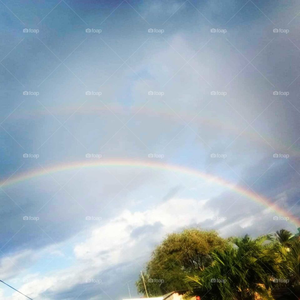 Double rainbow that called wonderful rainbow😍