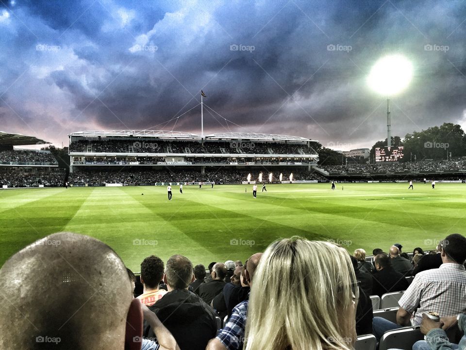 Storm clouds gathering over Lords Cricket ground London