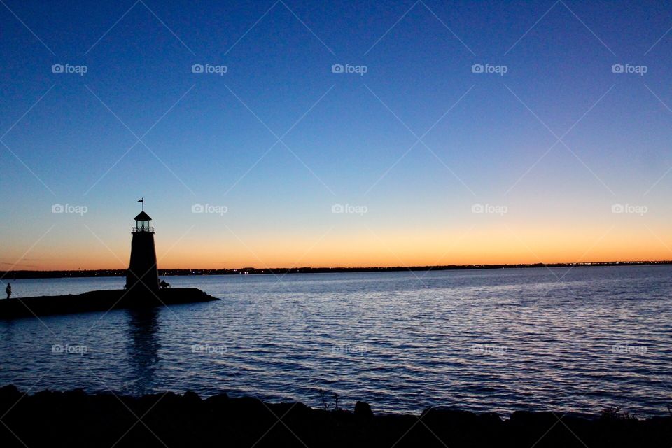 Sunset, Water, Dawn, Sea, Lighthouse