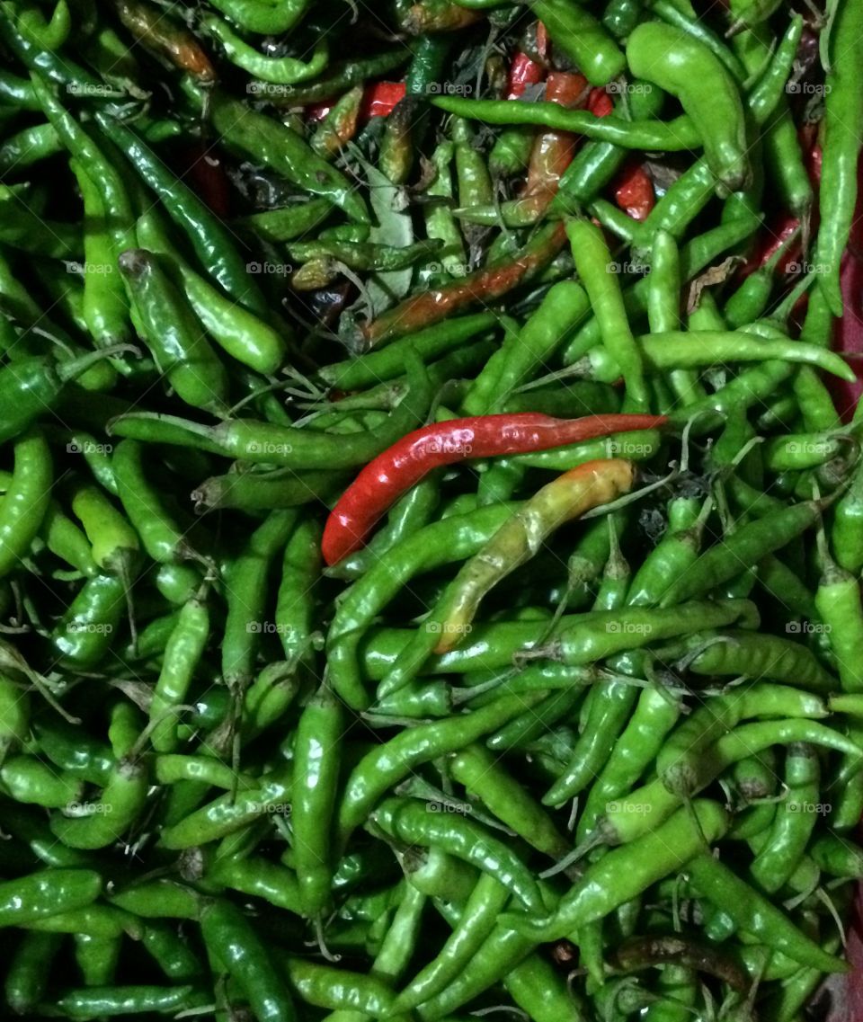 red and green chillies 