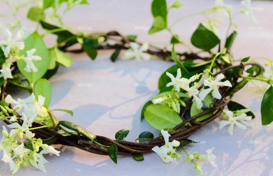 Flower crown with jasmine vines