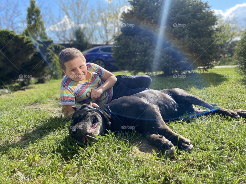 Boy with dog