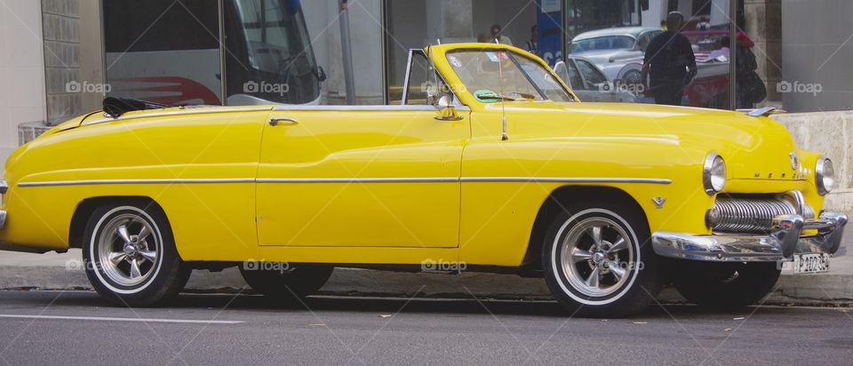 Vintage of yellow car