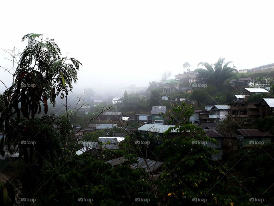 A typical residential settlement in Ukhrul a small hill station and highland in Manipur, India